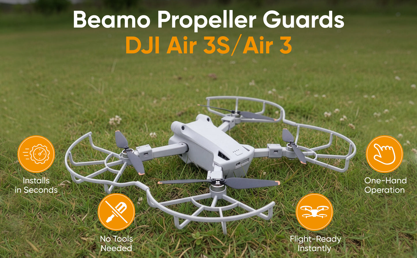 Protection d'hélices Beamo pour drone DJI Air 3S/Air 3, accessoire de protection des pales pour un vol en toute sécurité