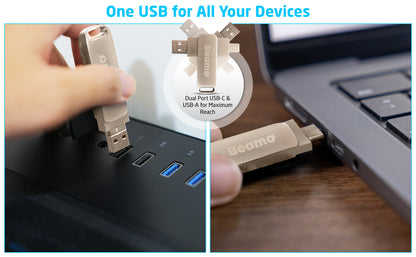 Clé USB bootable Beamo Windows 11, 16 Go, disque d'installation et de réparation pour Windows 11, compatible UEFI et Legacy Boot, sans TPM ni Secure Boot requis, compatible USB-A et USB-C