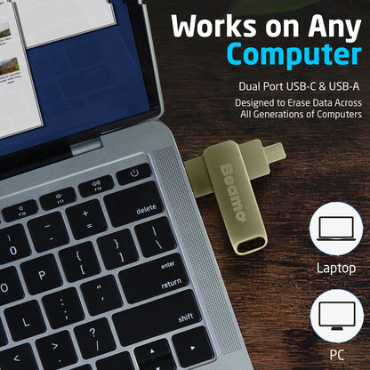 Beamo Effaceur de données pour disques durs et SSD USB, Outil d'effacement de données hautement sécurisé, Le logiciel d'effacement de données de référence dans l'industrie