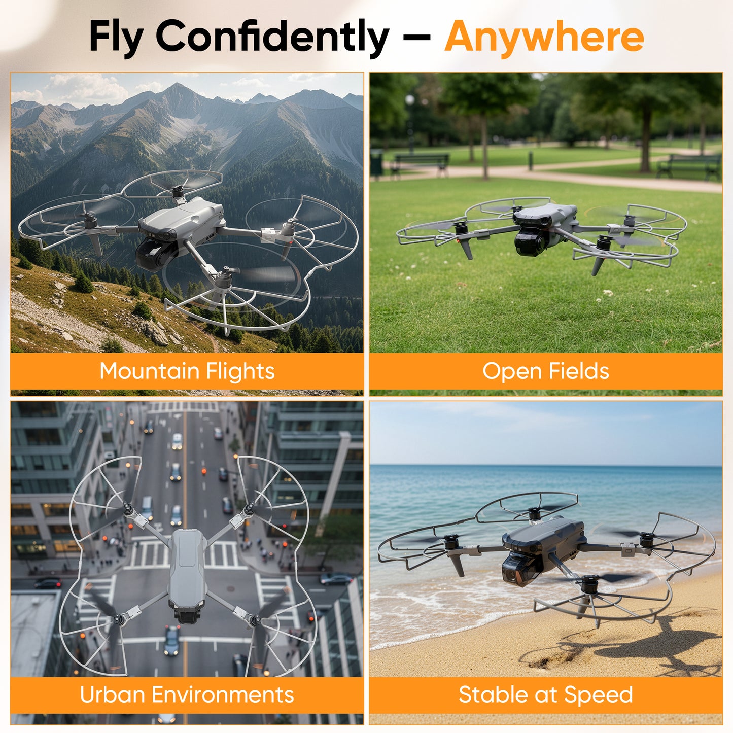 Protection d'hélices Beamo pour drone DJI Air 3S/Air 3, accessoire de protection des pales pour un vol en toute sécurité