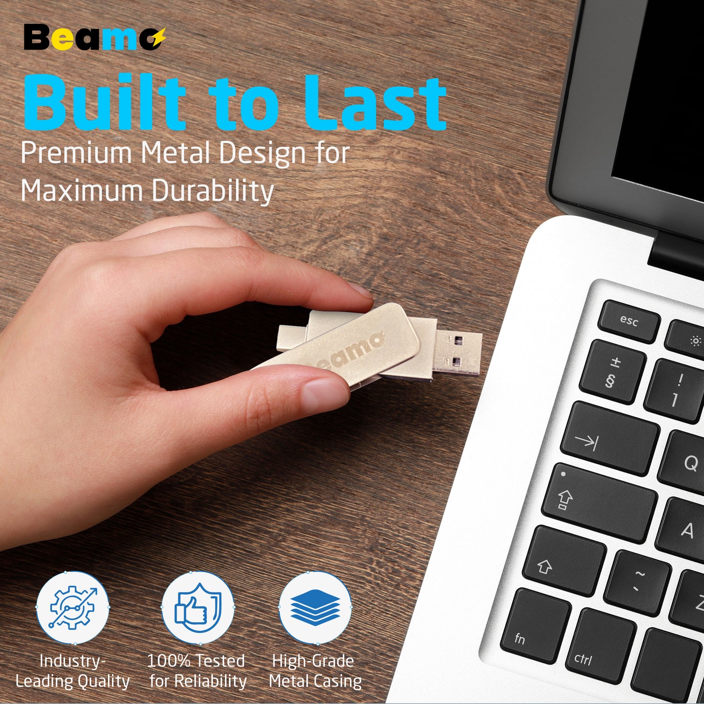 Clé USB bootable Beamo Windows 11, 16 Go, disque d'installation et de réparation pour Windows 11, compatible UEFI et Legacy Boot, sans TPM ni Secure Boot requis, compatible USB-A et USB-C